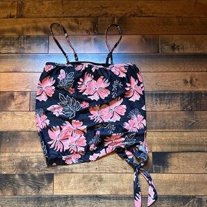 Floral Black and Pink Swim Tankini